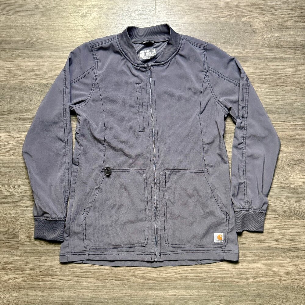 Carhartt Women's Force Cross-Flex Utility Scrub Jacket - Grey